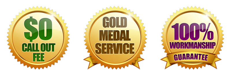 $0 call-out fee, gold medal service and workmanship guarantee